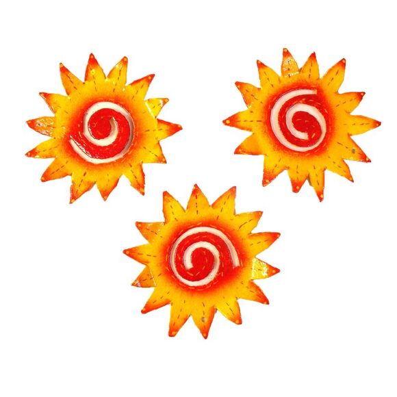 Tropical Tiki Bright Sun Christmas Tree Ornament Set of 3 ORNB - Picture 1 of 4